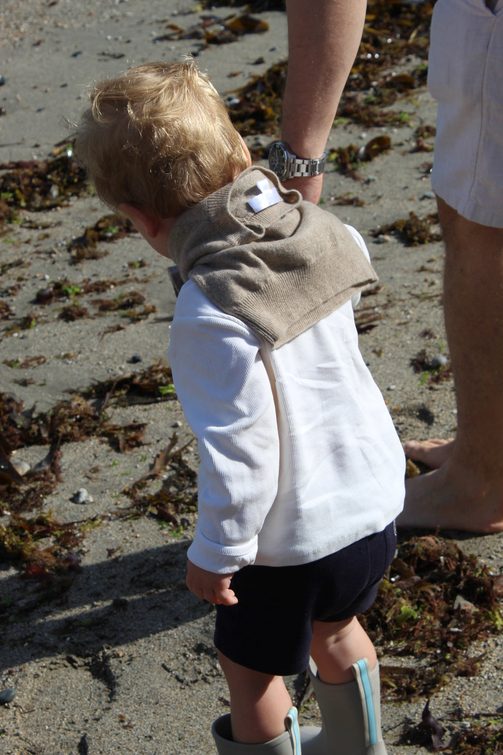 Personalised 100% Cashmere Baby Jumper in Pebble