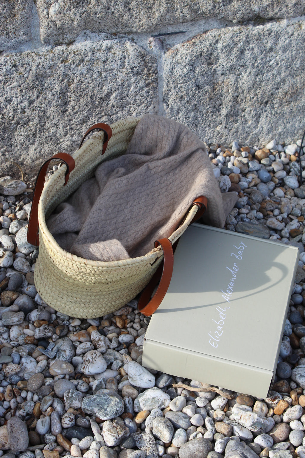 Personalised 100% Cashmere Baby Blanket in Pebble