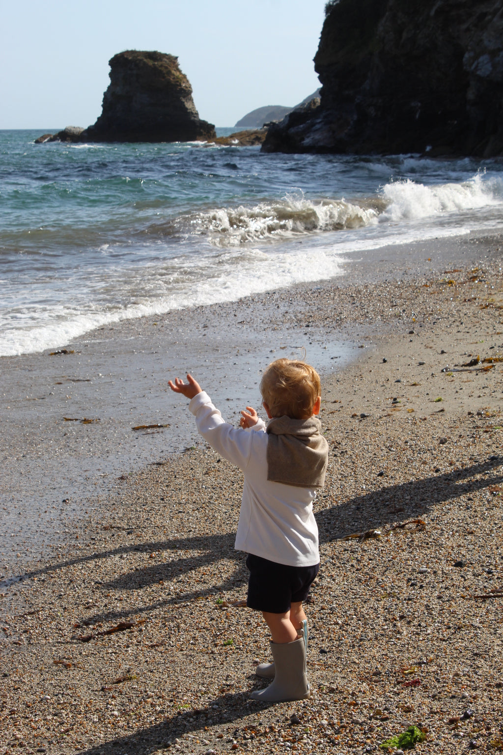 Personalised 100% Cashmere Baby Jumper in Pebble