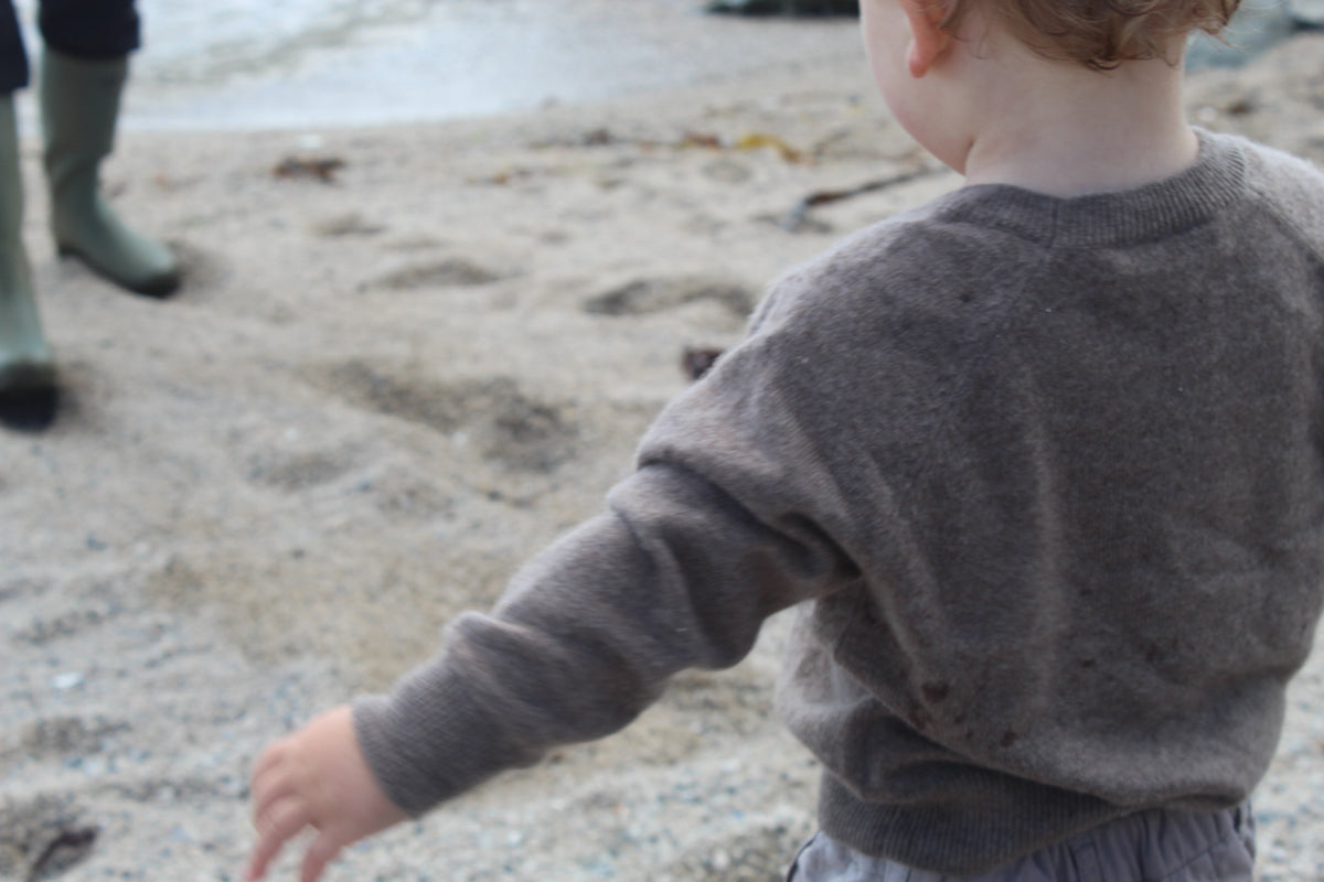 Personalised 100% Cashmere Jumper Sweater in Walnut