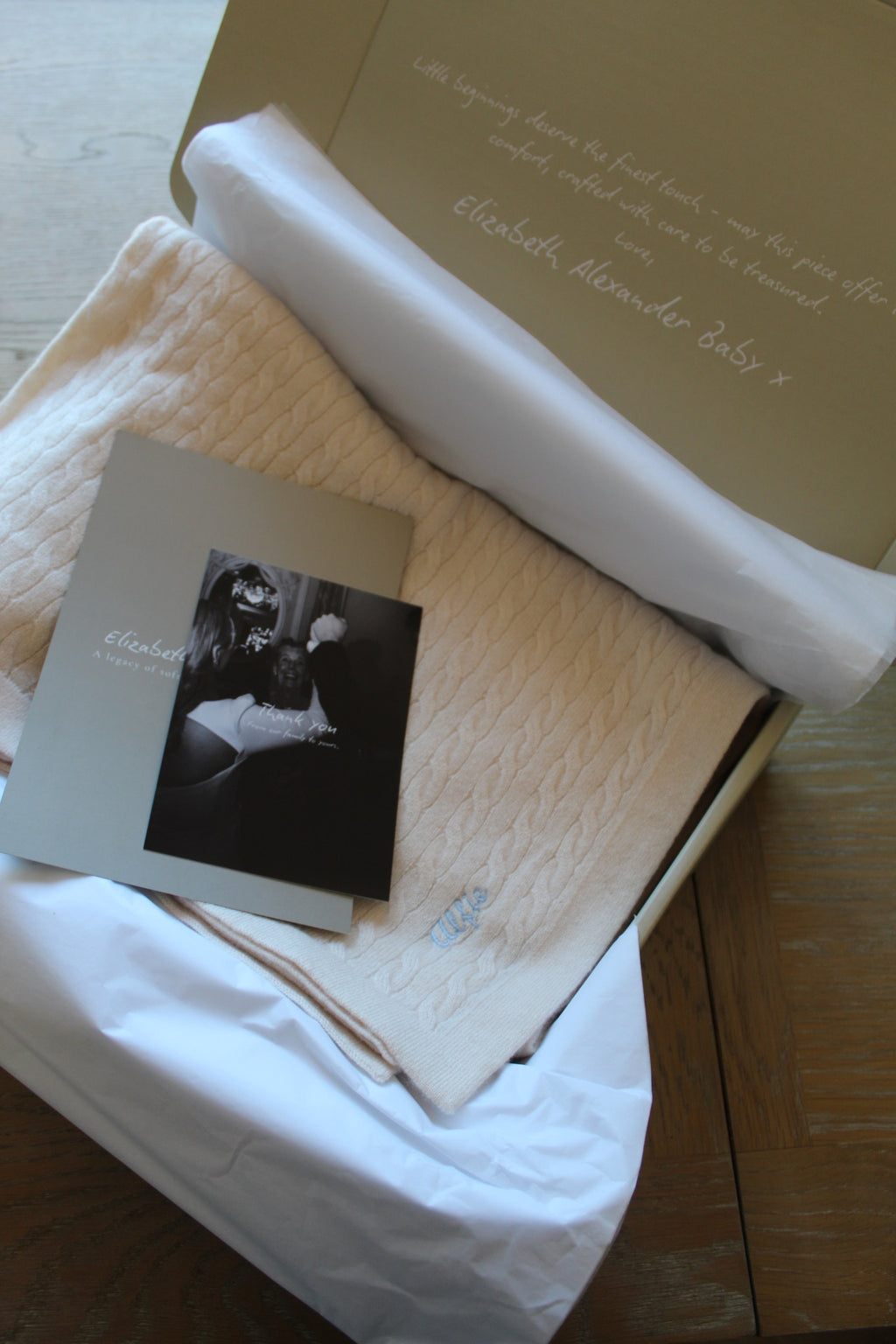 Personalised 100% Cashmere Baby Blanket Feather