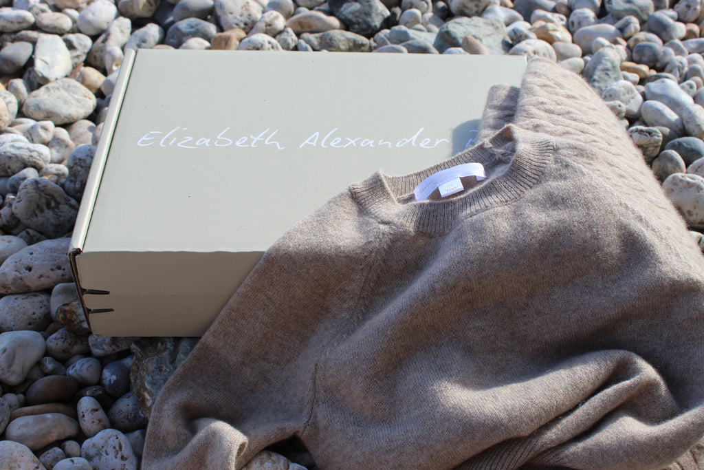 Personalised 100% Cashmere Baby Jumper in Pebble