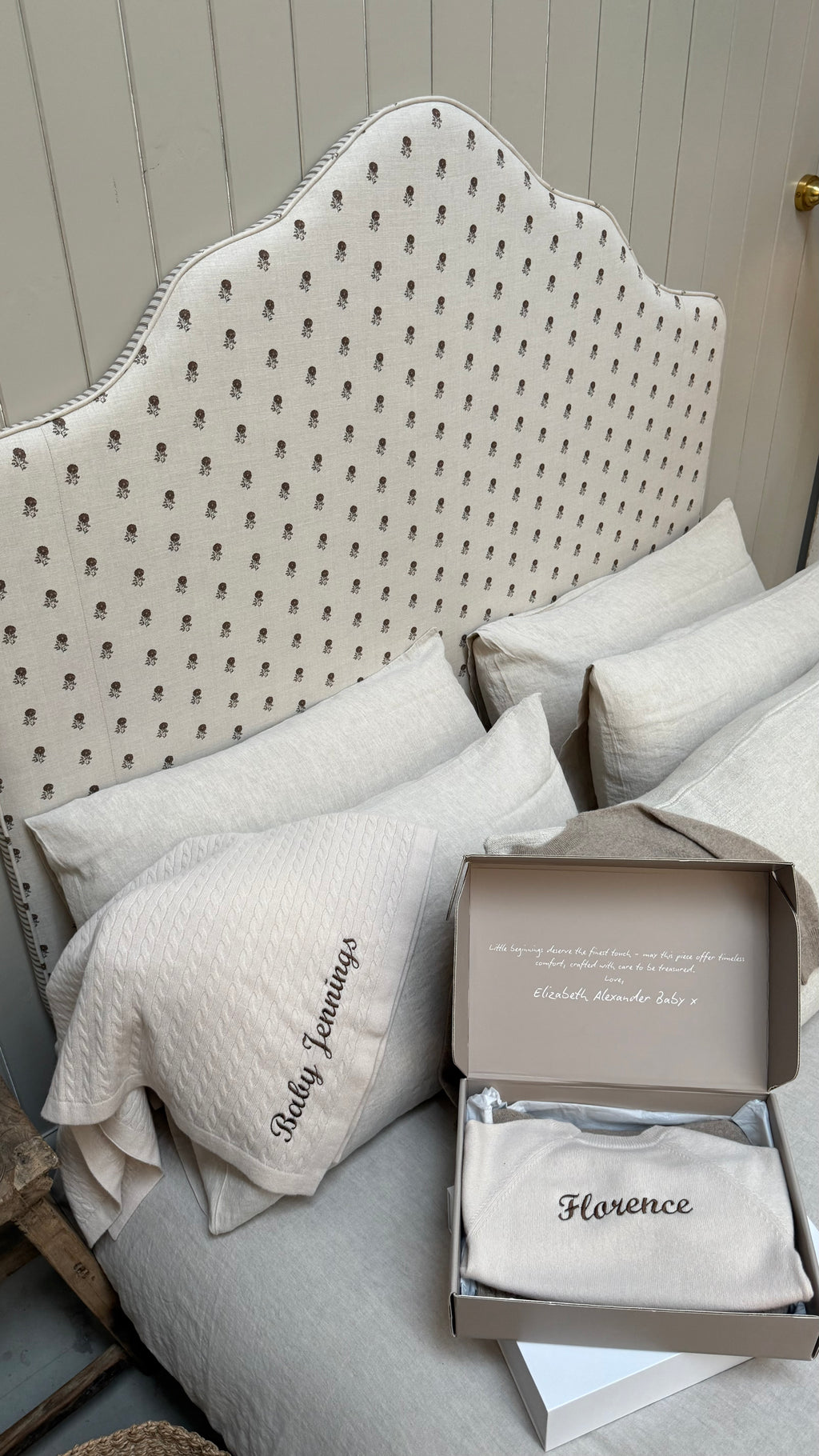 100% Cashmere Baby Blanket in Feather