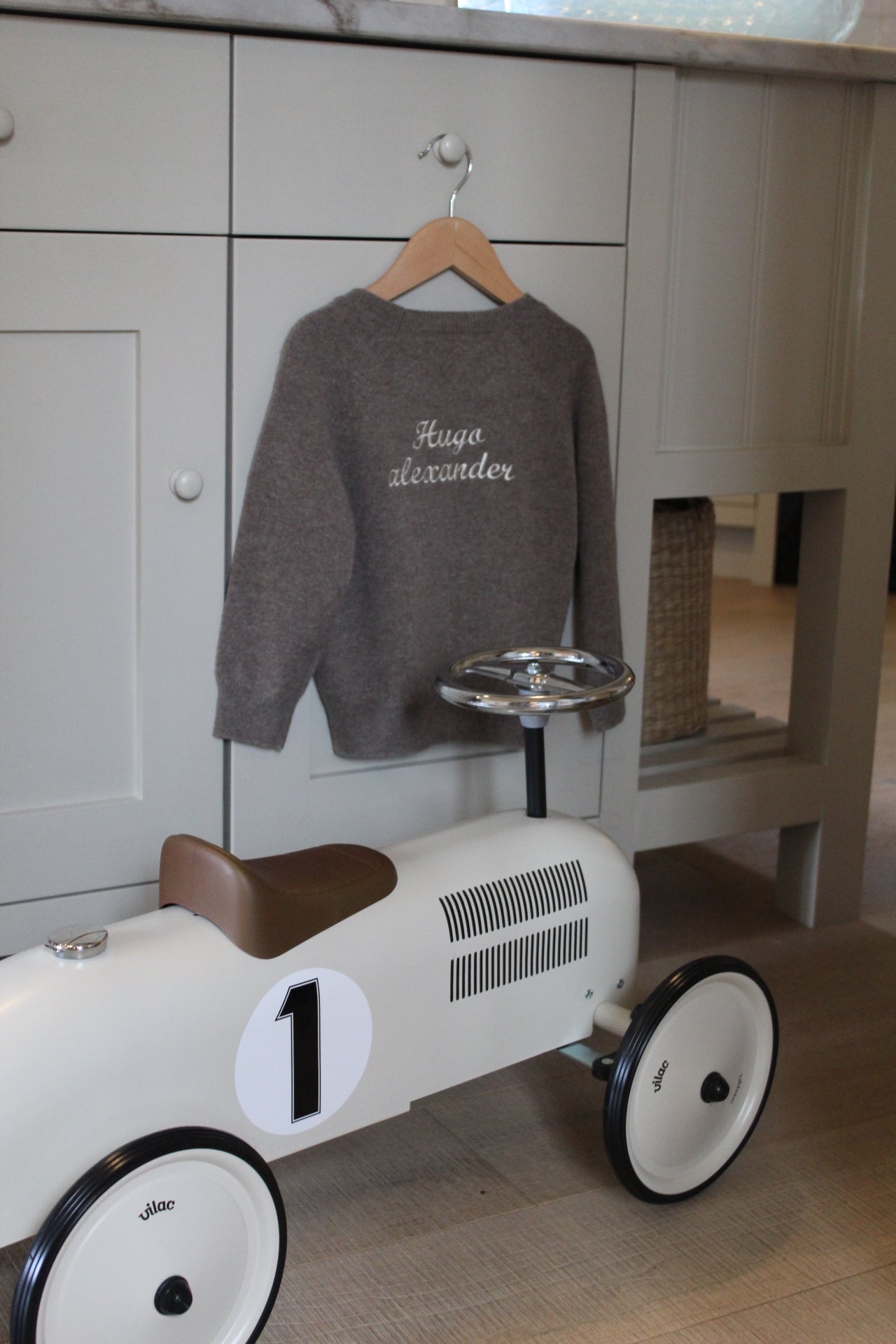 100% Cashmere Baby Jumper in Walnut