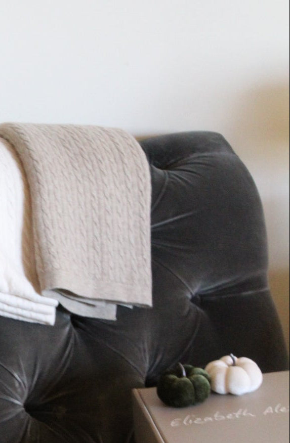 100% Cashmere Baby Blanket in Pebble