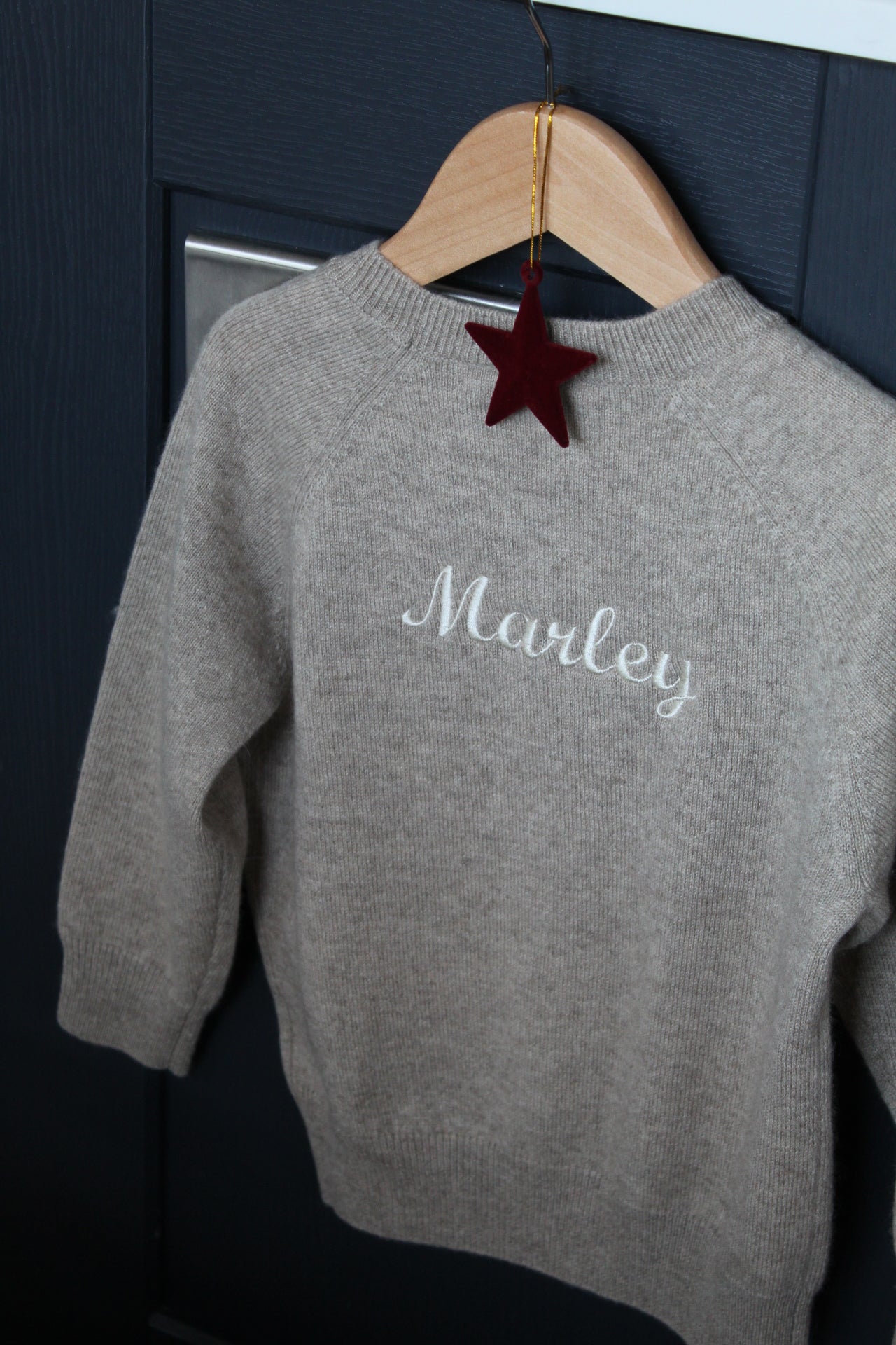 100% Cashmere Baby Jumper in Pebble (personalise me)