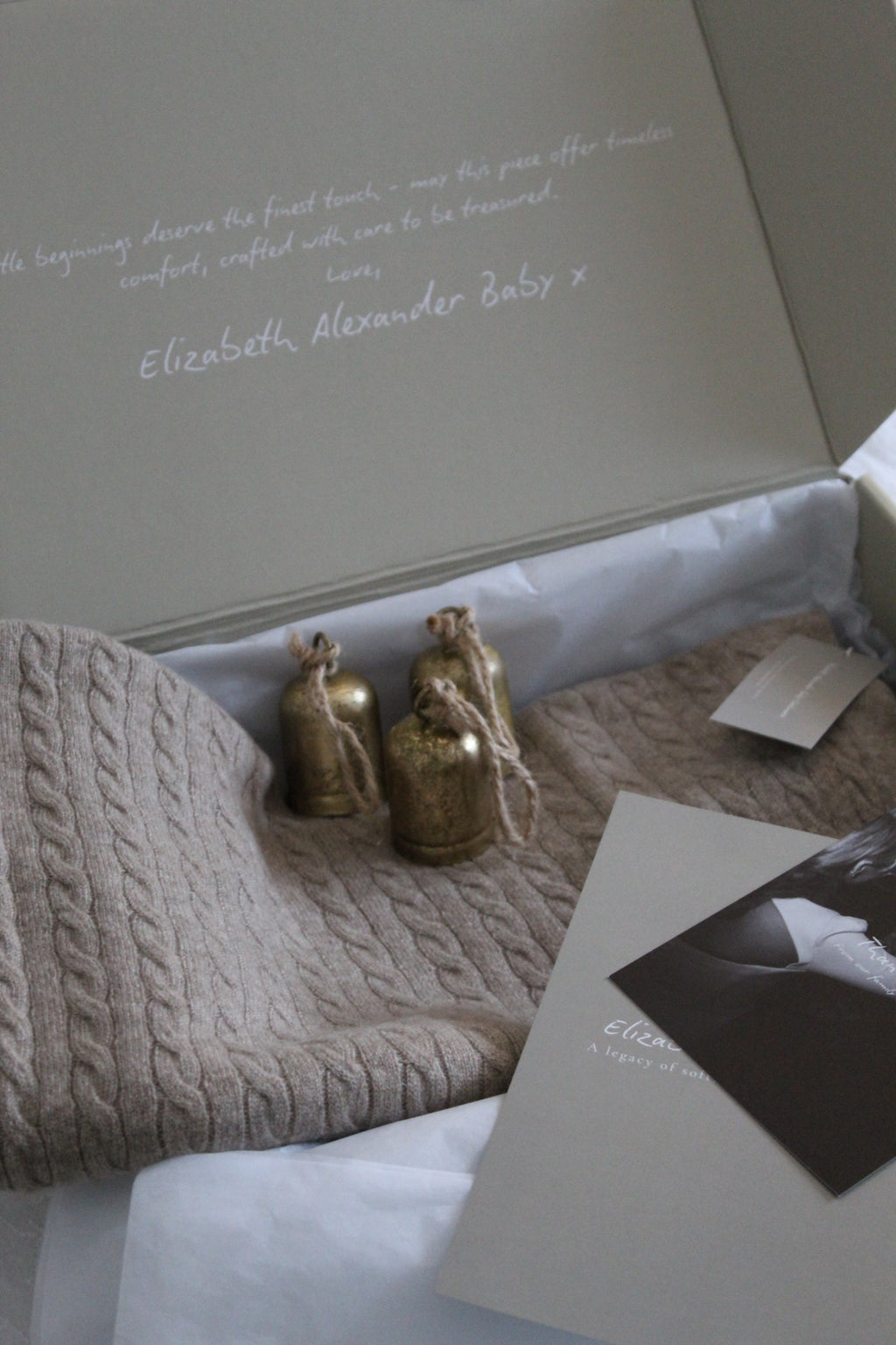 100% Cashmere Baby Blanket in Pebble (personalise me)