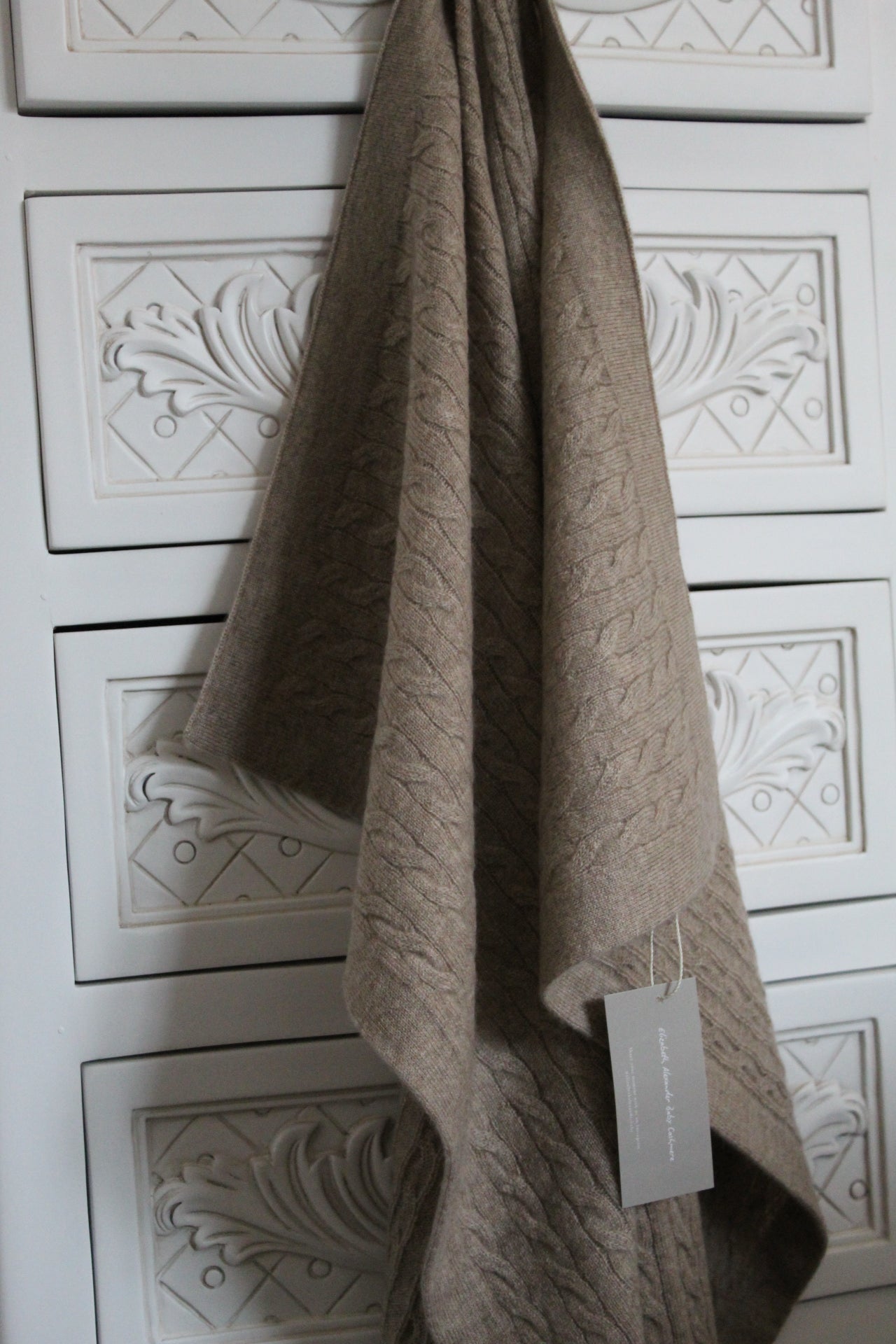 100% Cashmere Baby Blanket in Pebble (personalise me)