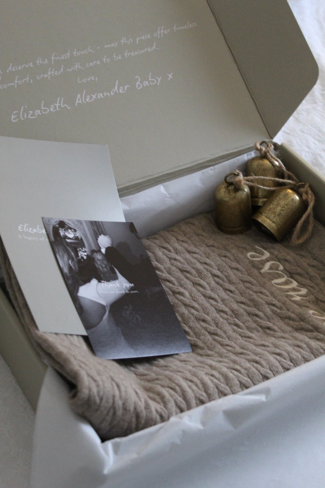 100% Cashmere Baby Blanket in Pebble (personalise me)