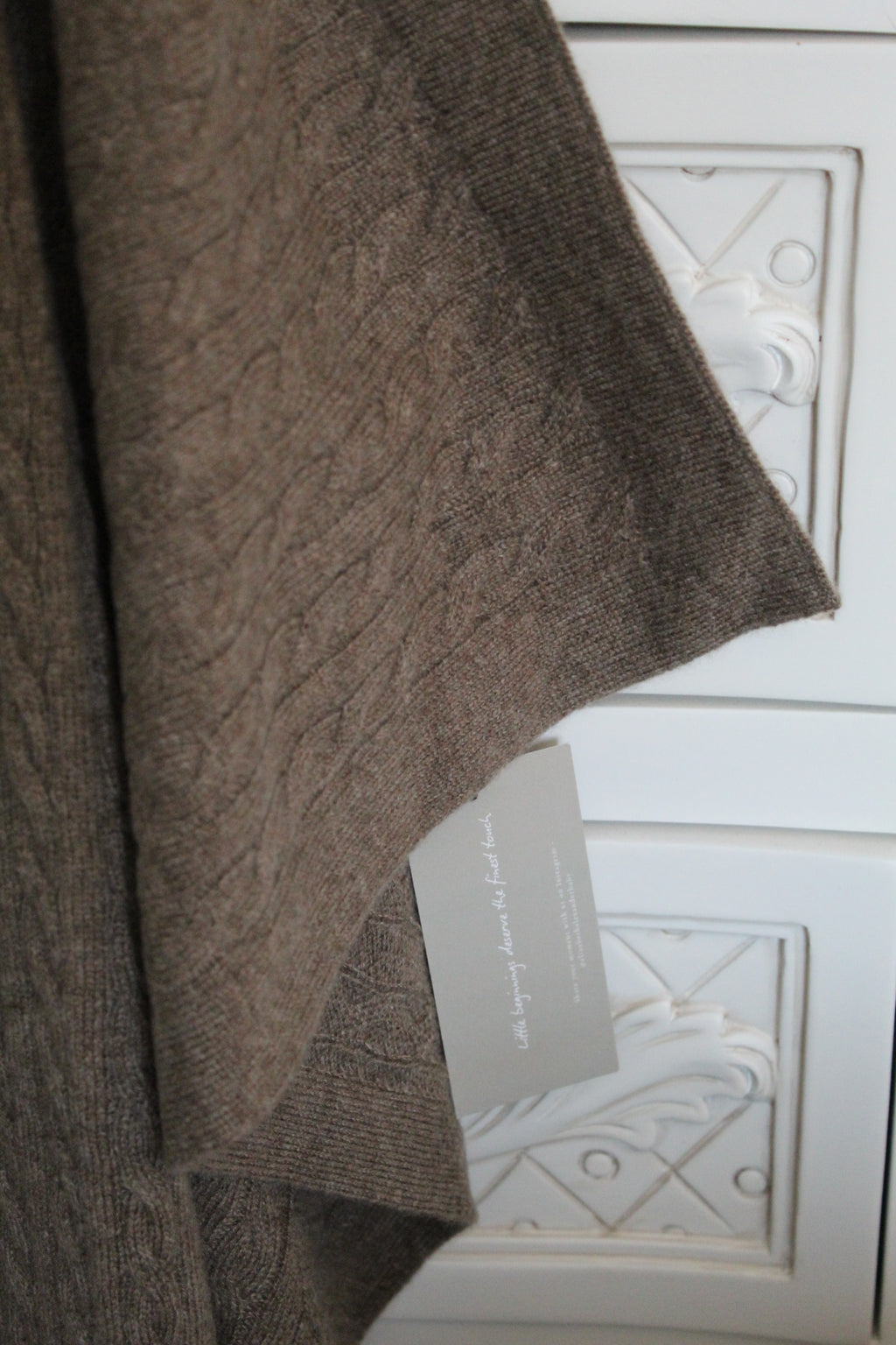 100% Cashmere Baby Blanket in Walnut (personalise me)