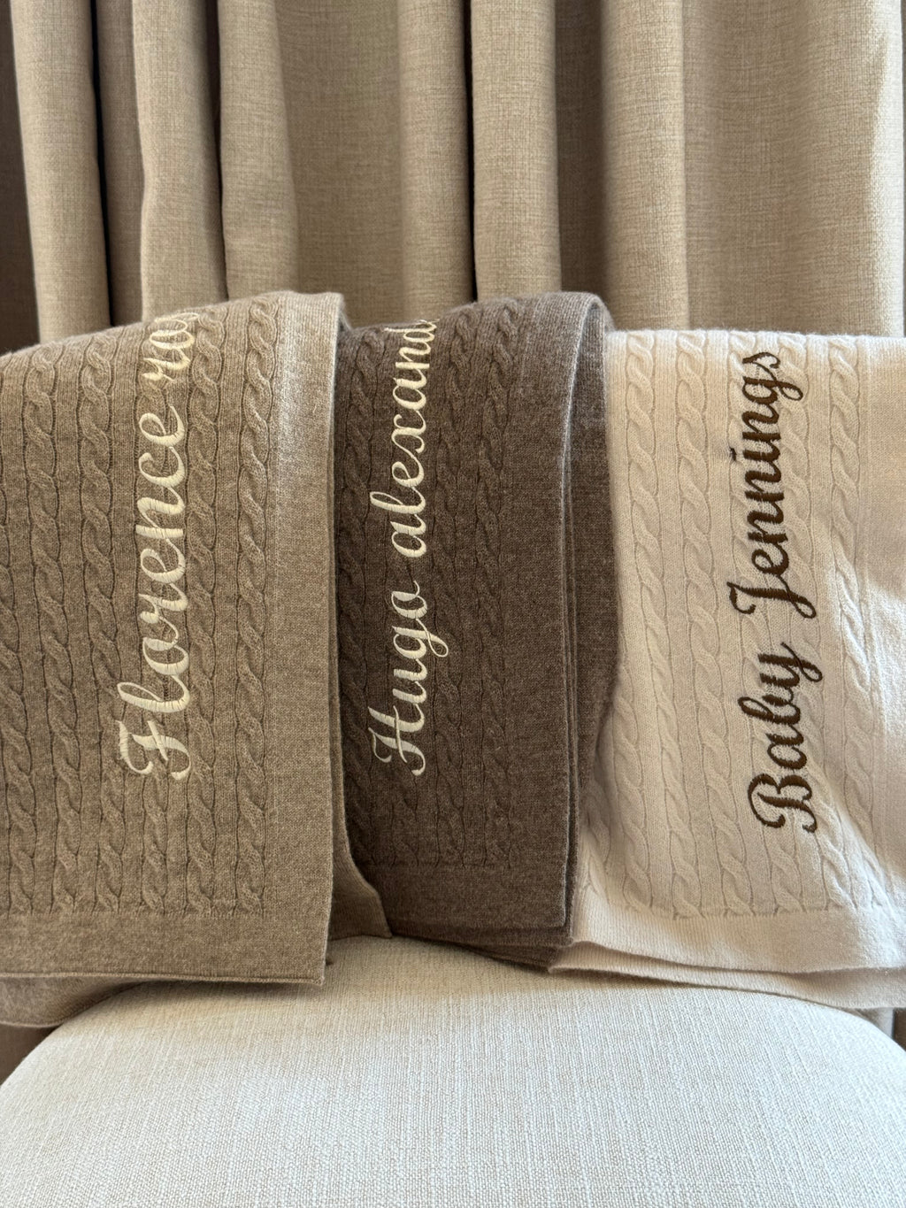 100% Cashmere Baby Blanket in Feather