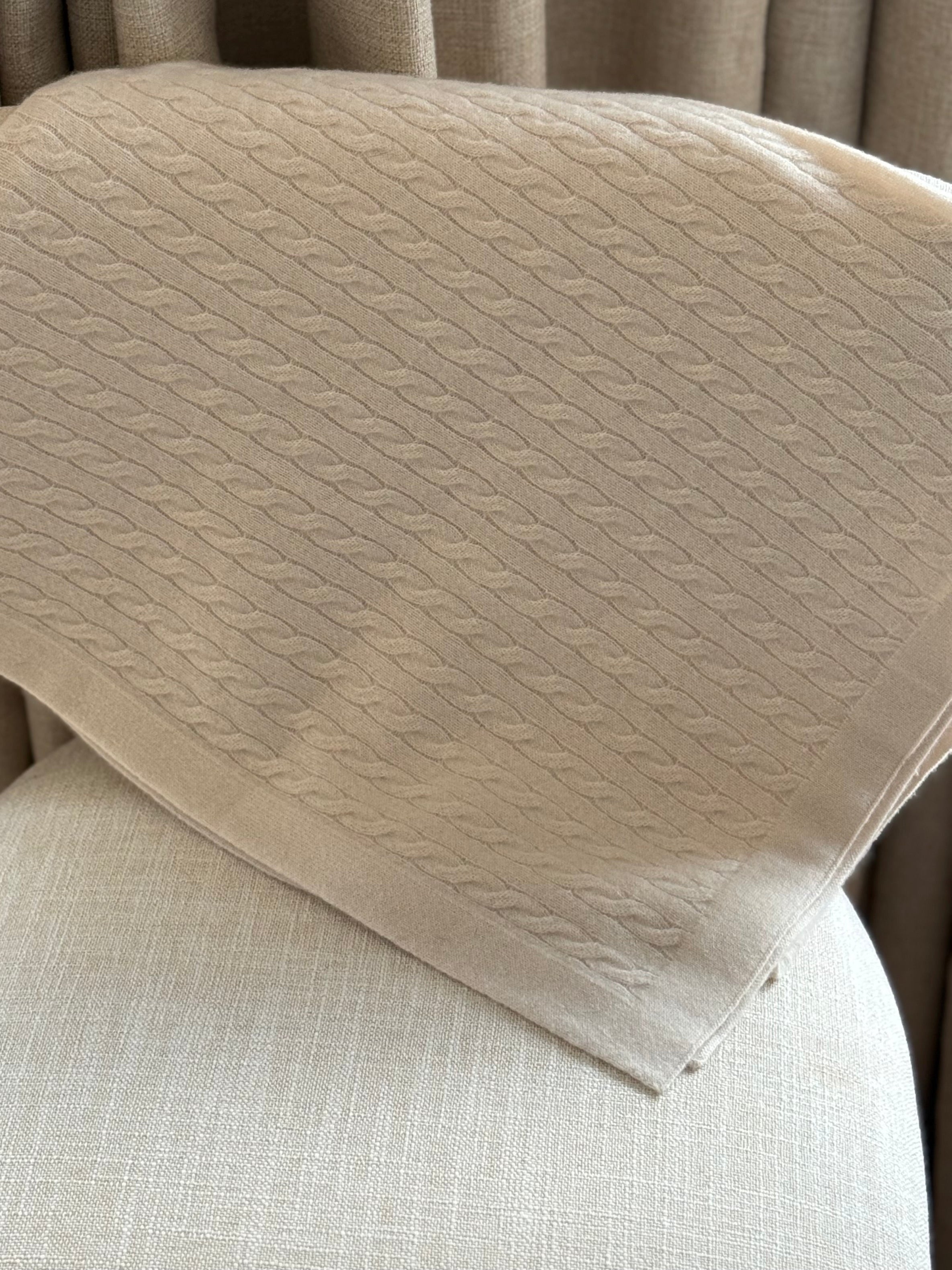 100% Cashmere Baby Blanket in Feather