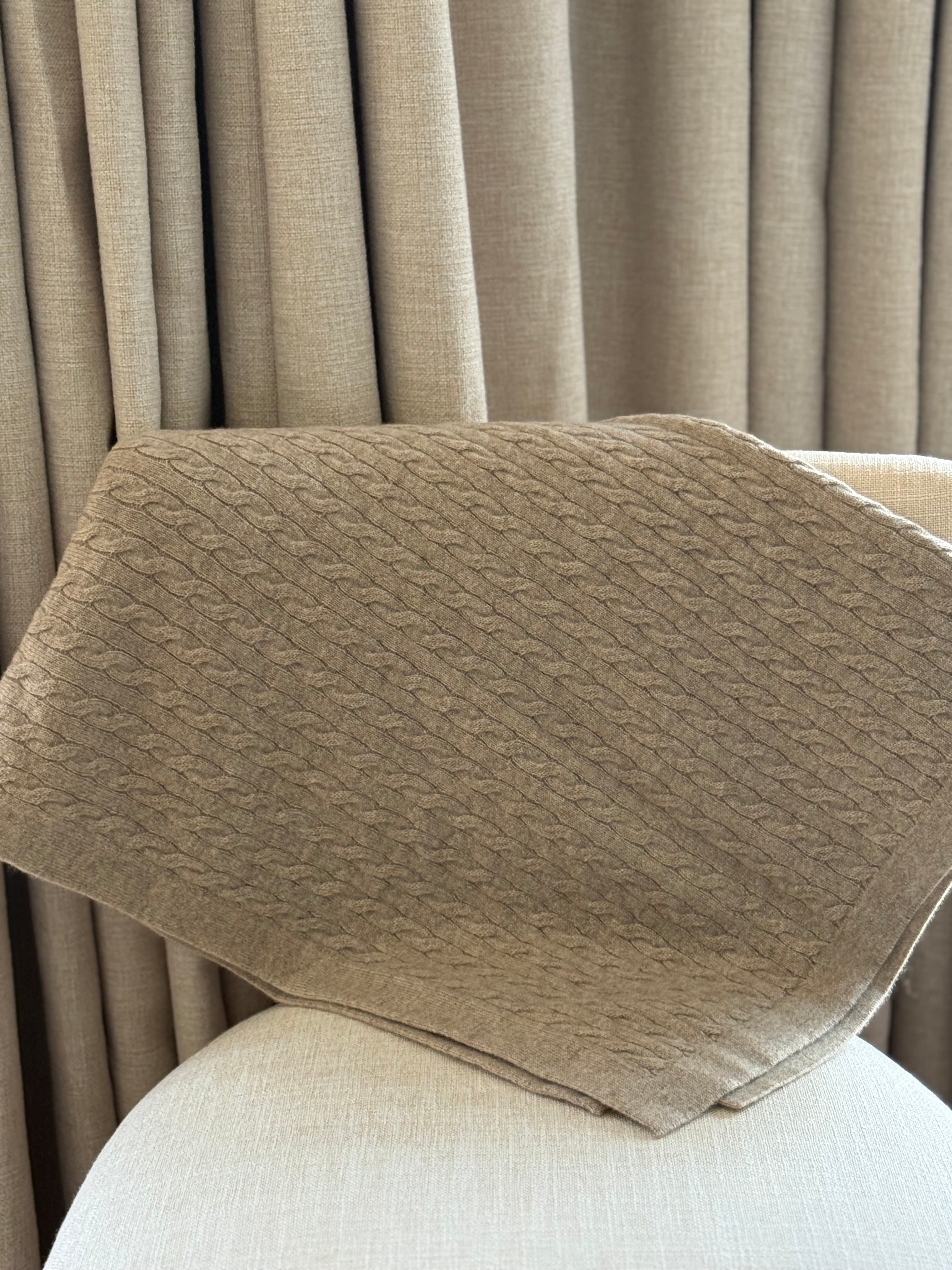 100% Cashmere Baby Blanket in Pebble