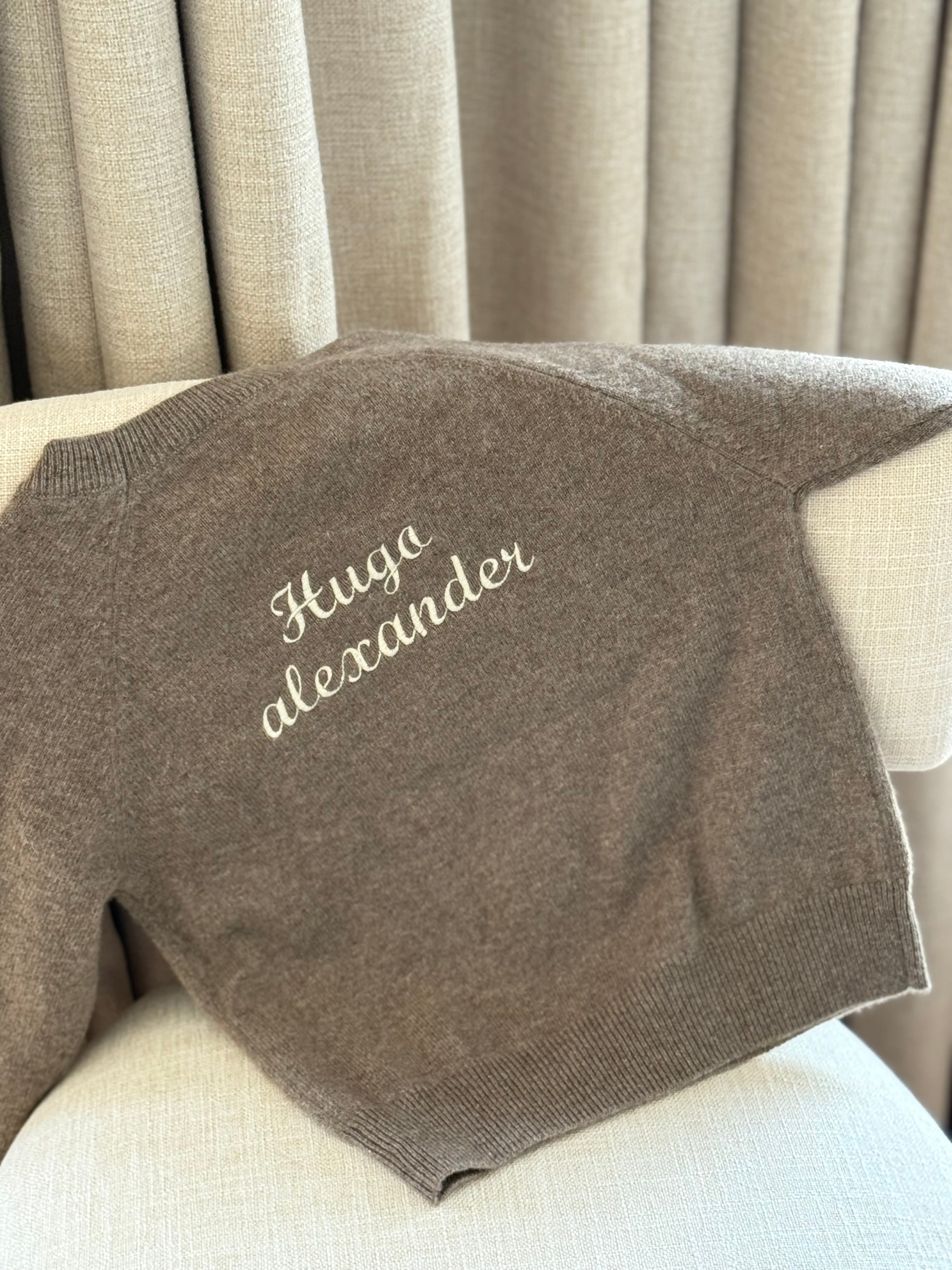 100% Cashmere Baby Jumper in Walnut