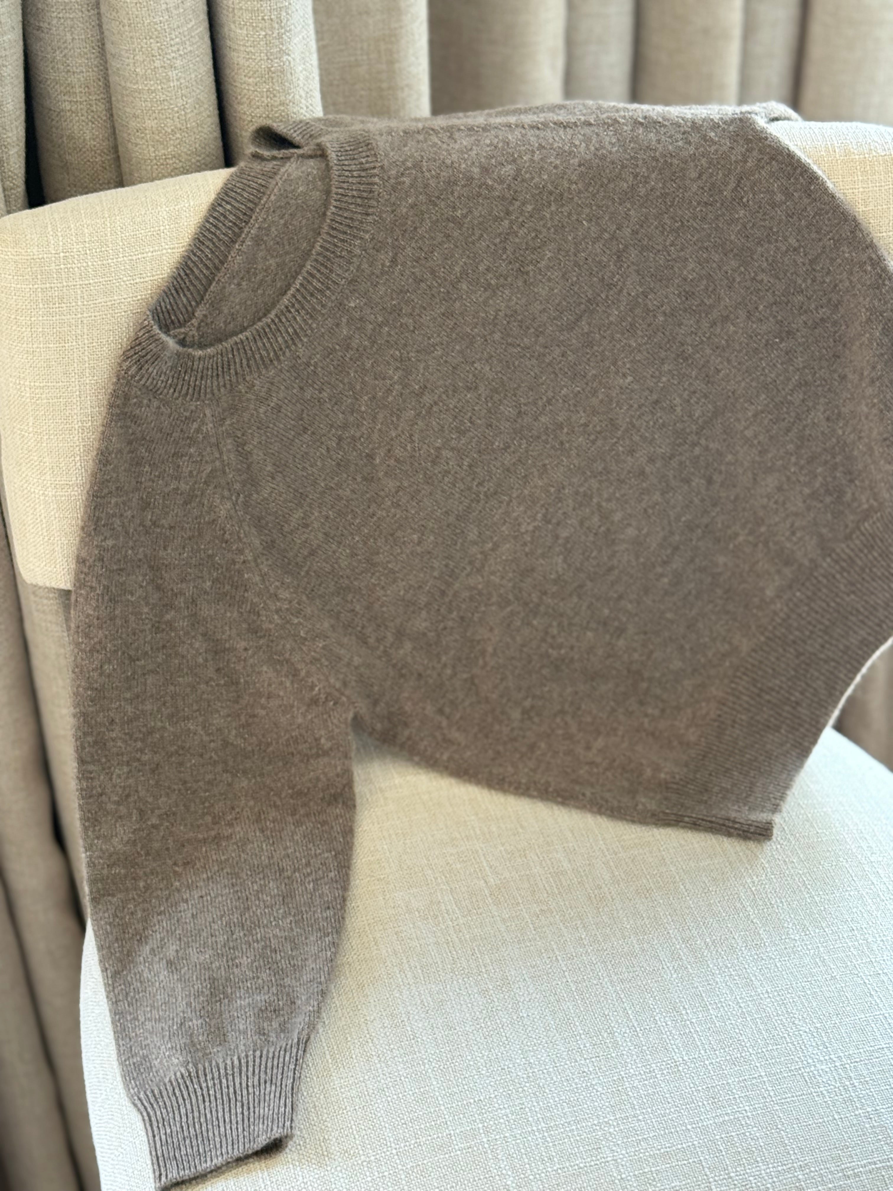 100% Cashmere Baby Jumper in Walnut