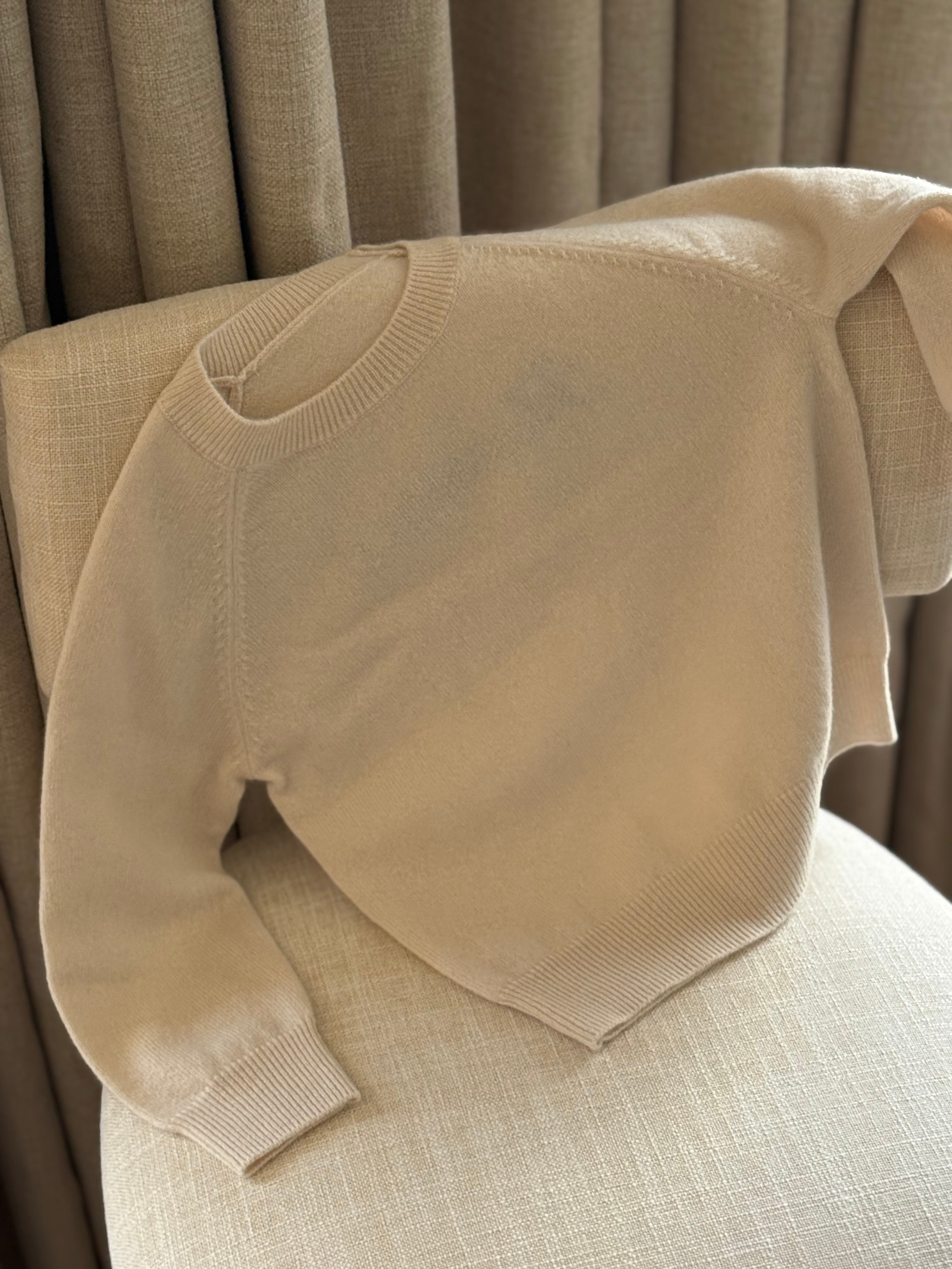 100% Cashmere Baby Jumper in Feather