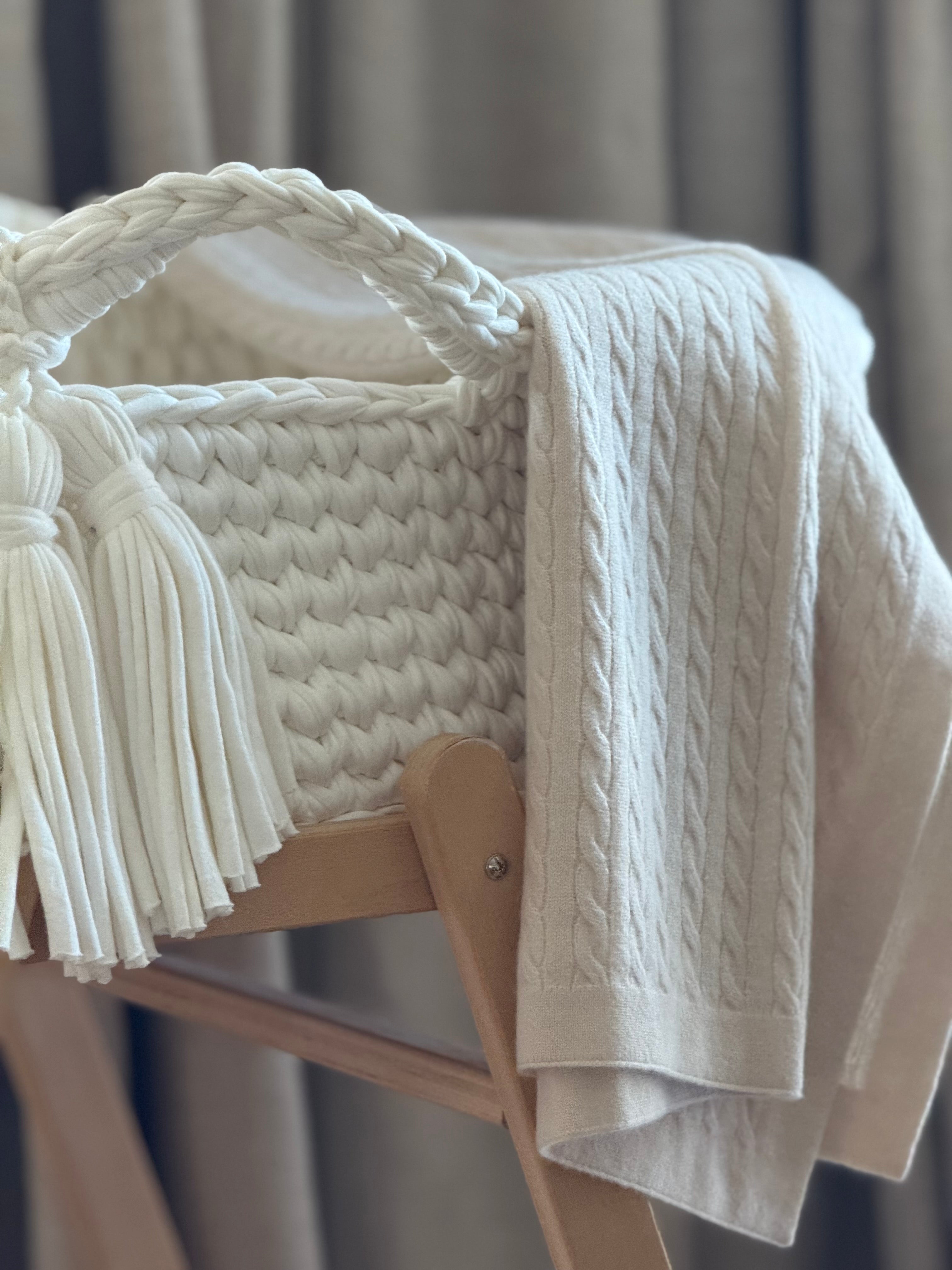 100% Cashmere Baby Blanket in Feather