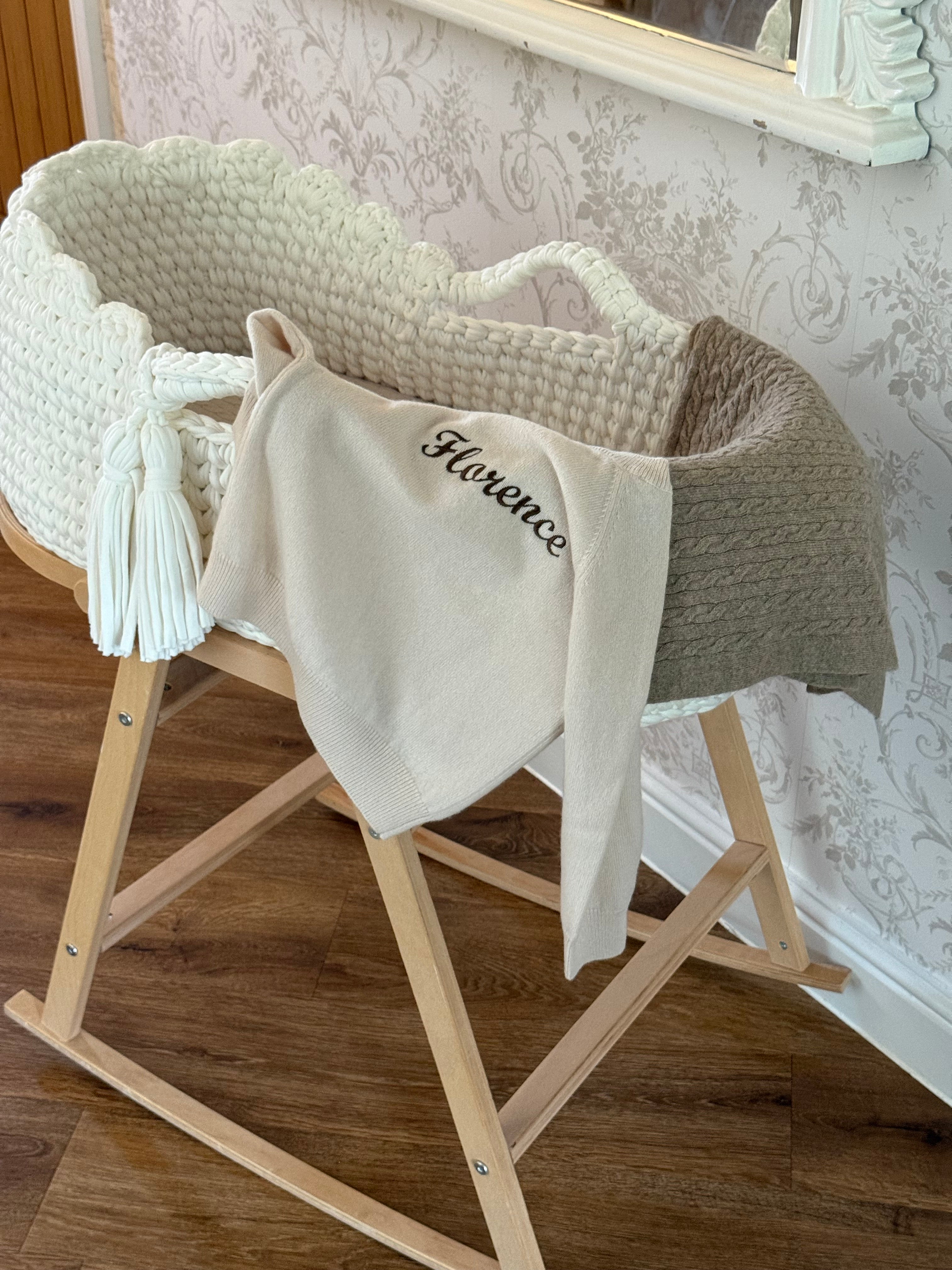 100% Cashmere Baby Blanket in Pebble
