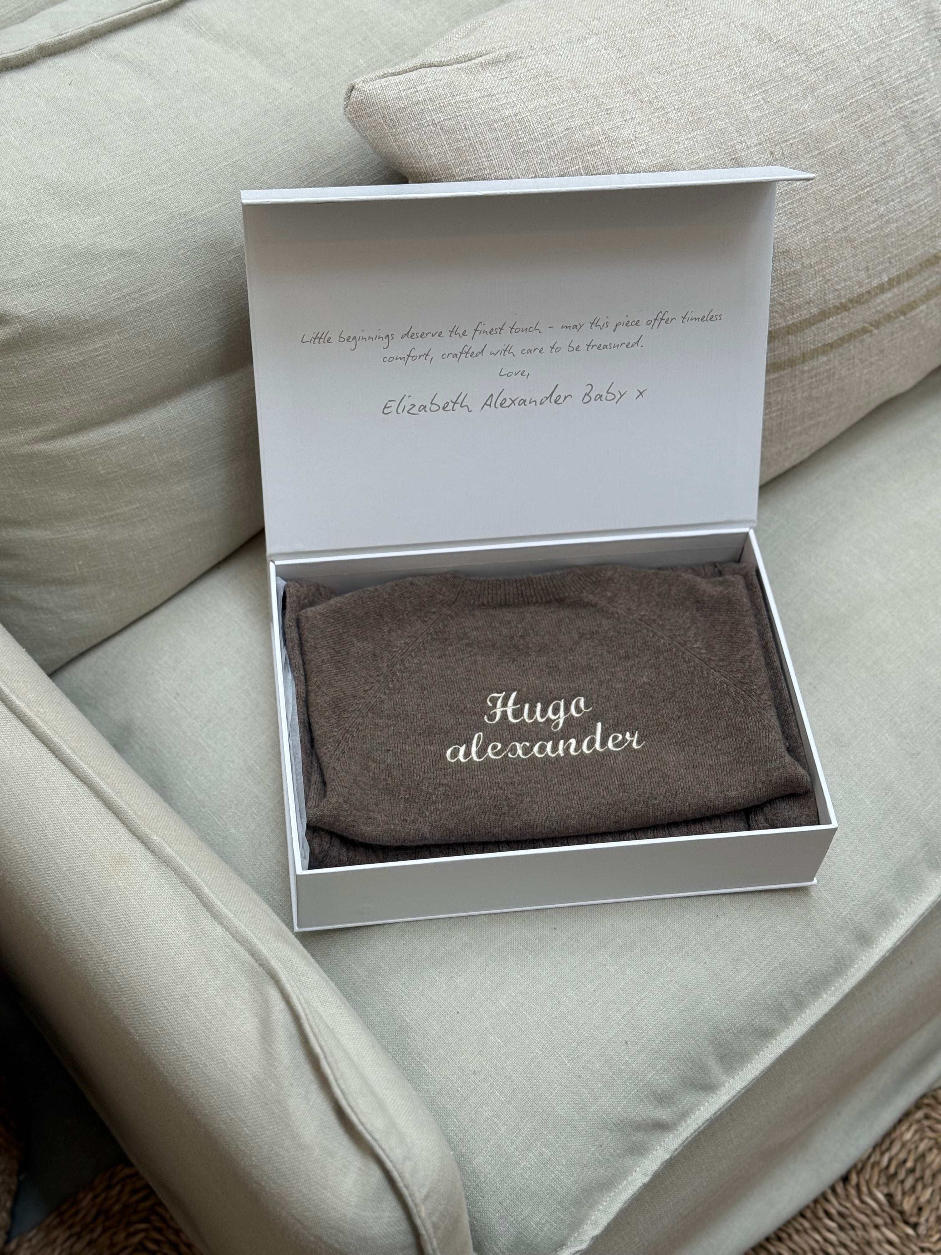 100% Cashmere Baby Jumper in Walnut