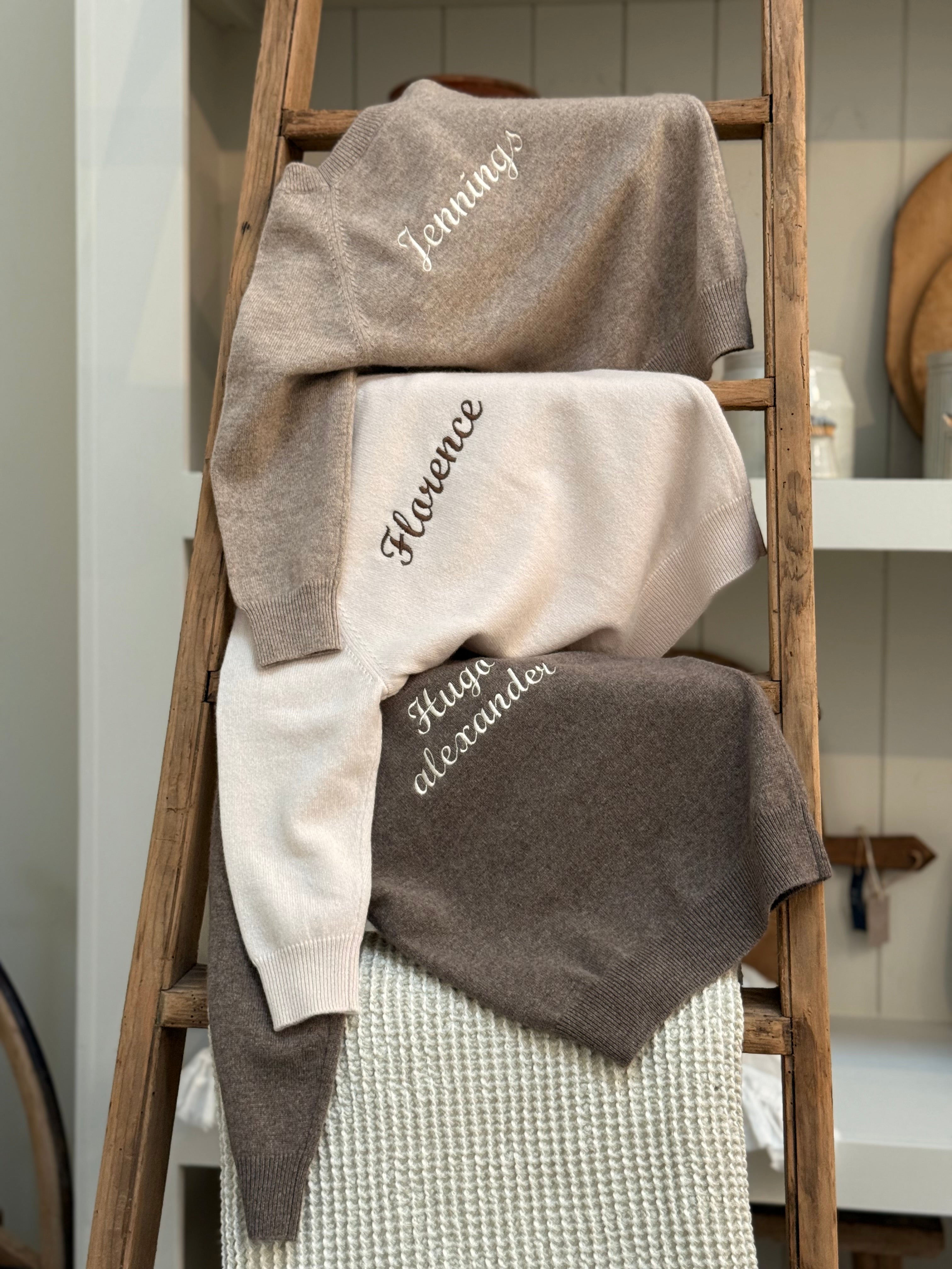 100% Cashmere Baby Jumper in Feather